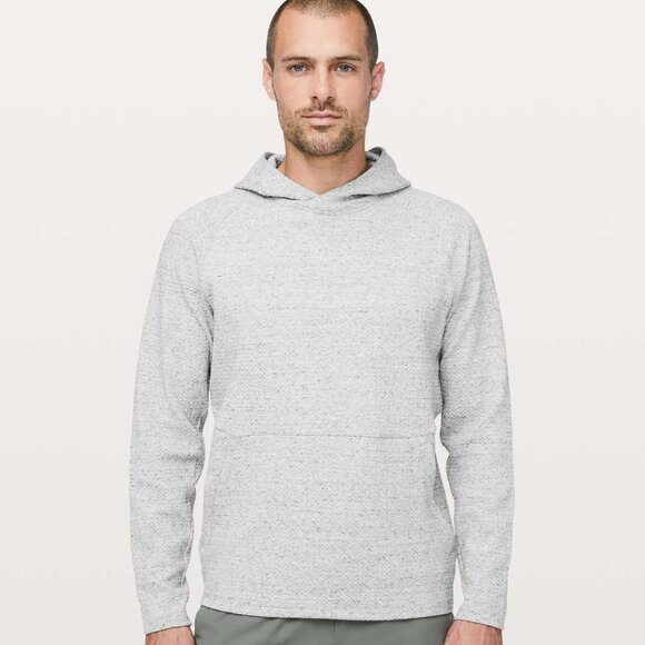 NEW Lululemon At Ease Hoodie Heathered Melody Light Grey / Black size S - Picture 2 of 9